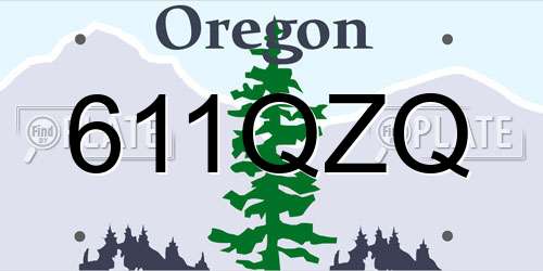 611QZQ Oregon License Plate