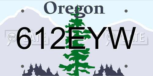 612EYW Oregon License Plate