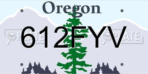 612FYV Oregon License Plate