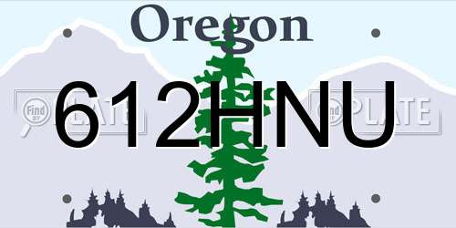 612HNU Oregon License Plate