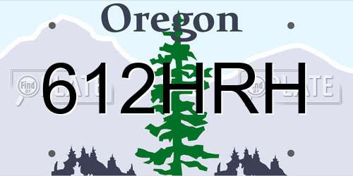 612HRH Oregon License Plate
