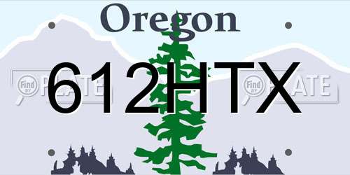 612HTX Oregon License Plate