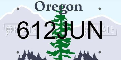 612JUN Oregon License Plate