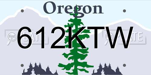 612KTW Oregon License Plate