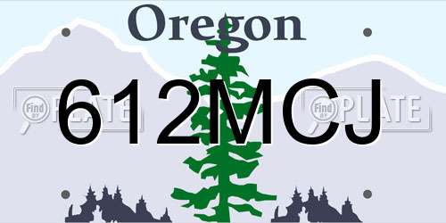 612MCJ Oregon License Plate