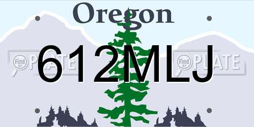 612MLJ Oregon License Plate