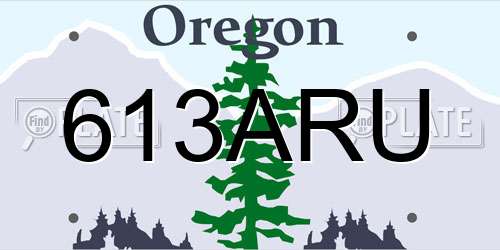 613ARU Oregon License Plate