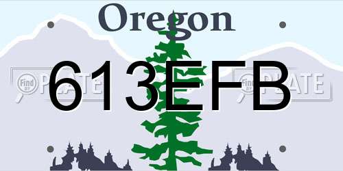 613EFB Oregon License Plate