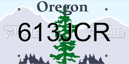 613JCR Oregon License Plate