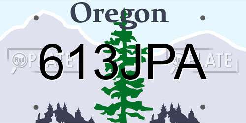 613JPA Oregon License Plate