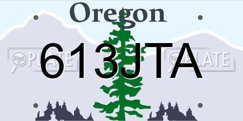 613JTA Oregon License Plate
