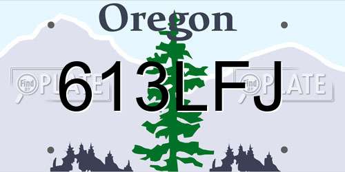 613LFJ Oregon License Plate