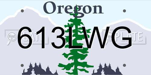 613LWG Oregon License Plate