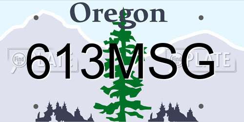 613MSG Oregon License Plate