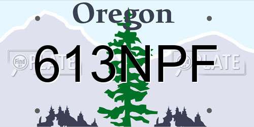 613NPF Oregon License Plate