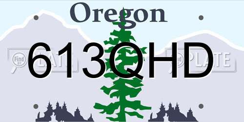 613QHD Oregon License Plate