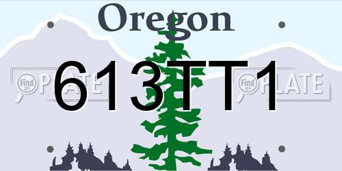 613TT1 Oregon License Plate