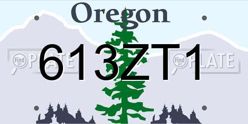 613ZT1 Oregon License Plate
