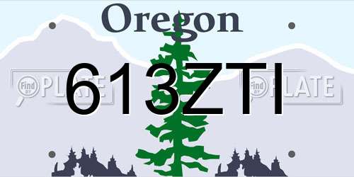 613ZTI Oregon License Plate
