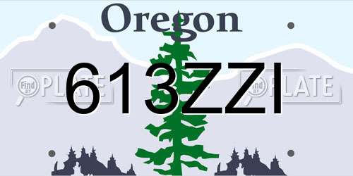613ZZI Oregon License Plate