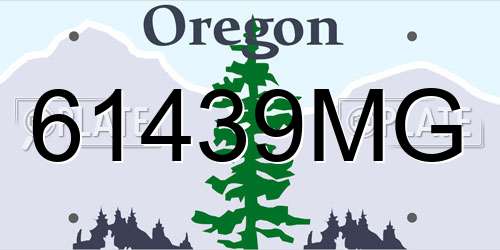 61439MG Oregon License Plate