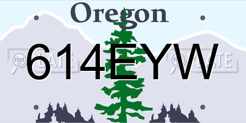 614EYW Oregon License Plate