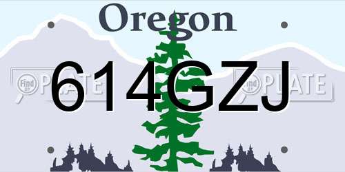 614GZJ Oregon License Plate