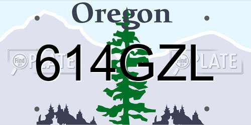 614GZL Oregon License Plate