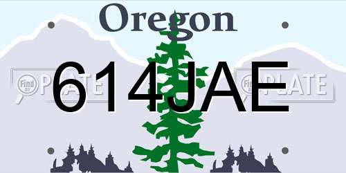 614JAE Oregon License Plate