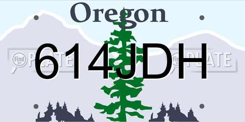 614JDH Oregon License Plate
