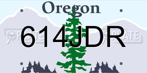 614JDR Oregon License Plate