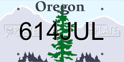 614JUL Oregon License Plate