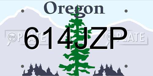 614JZP Oregon License Plate