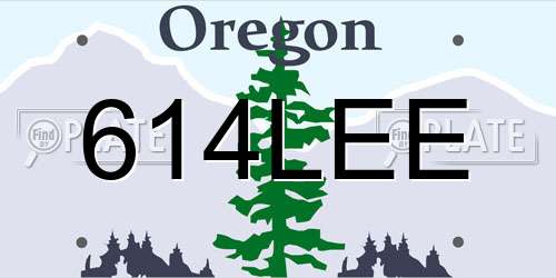 614LEE Oregon License Plate