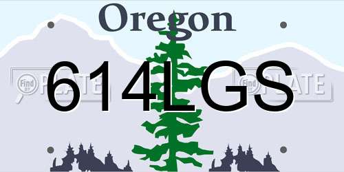 614LGS Oregon License Plate