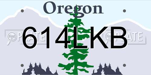 614LKB Oregon License Plate