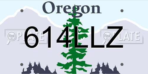 614LLZ Oregon License Plate