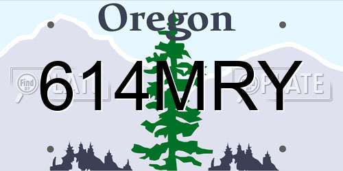 614MRY Oregon License Plate