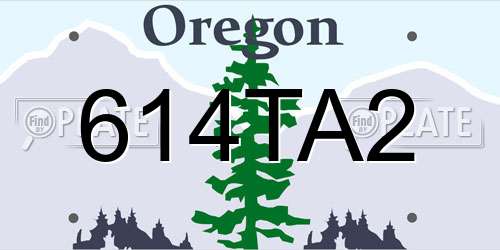 614TA2 Oregon License Plate