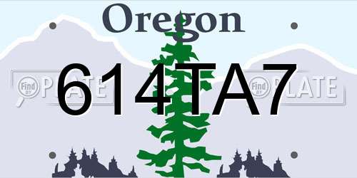 614TA7 Oregon License Plate