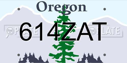614ZAT Oregon License Plate