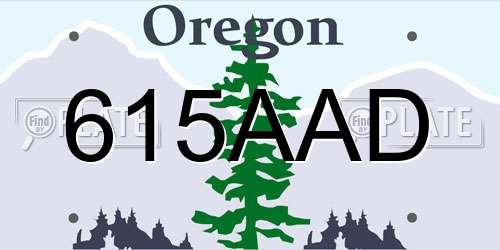 615AAD Oregon License Plate