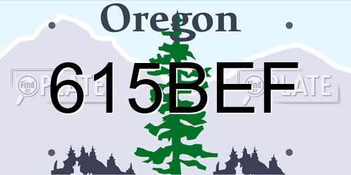 615BEF Oregon License Plate