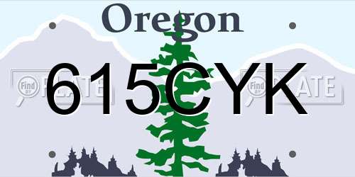 615CYK Oregon License Plate