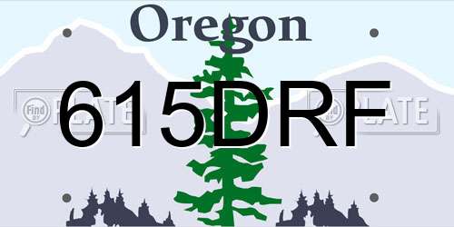 615DRF Oregon License Plate