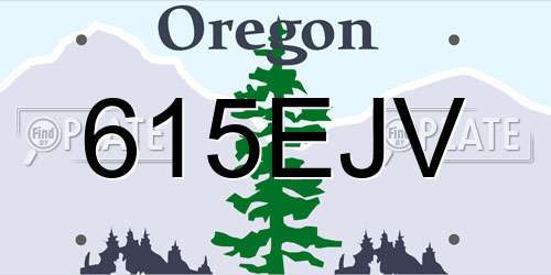 615EJV Oregon License Plate