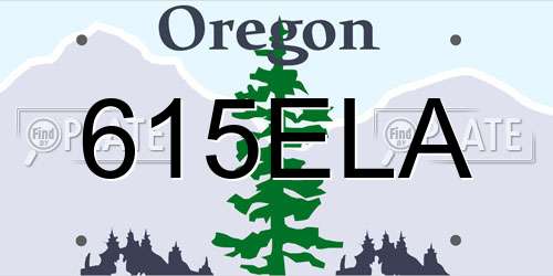 615ELA Oregon License Plate