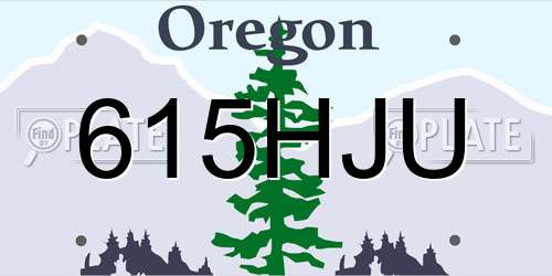 615HJU Oregon License Plate