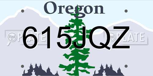 615JQZ Oregon License Plate