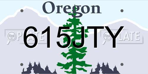 615JTY Oregon License Plate